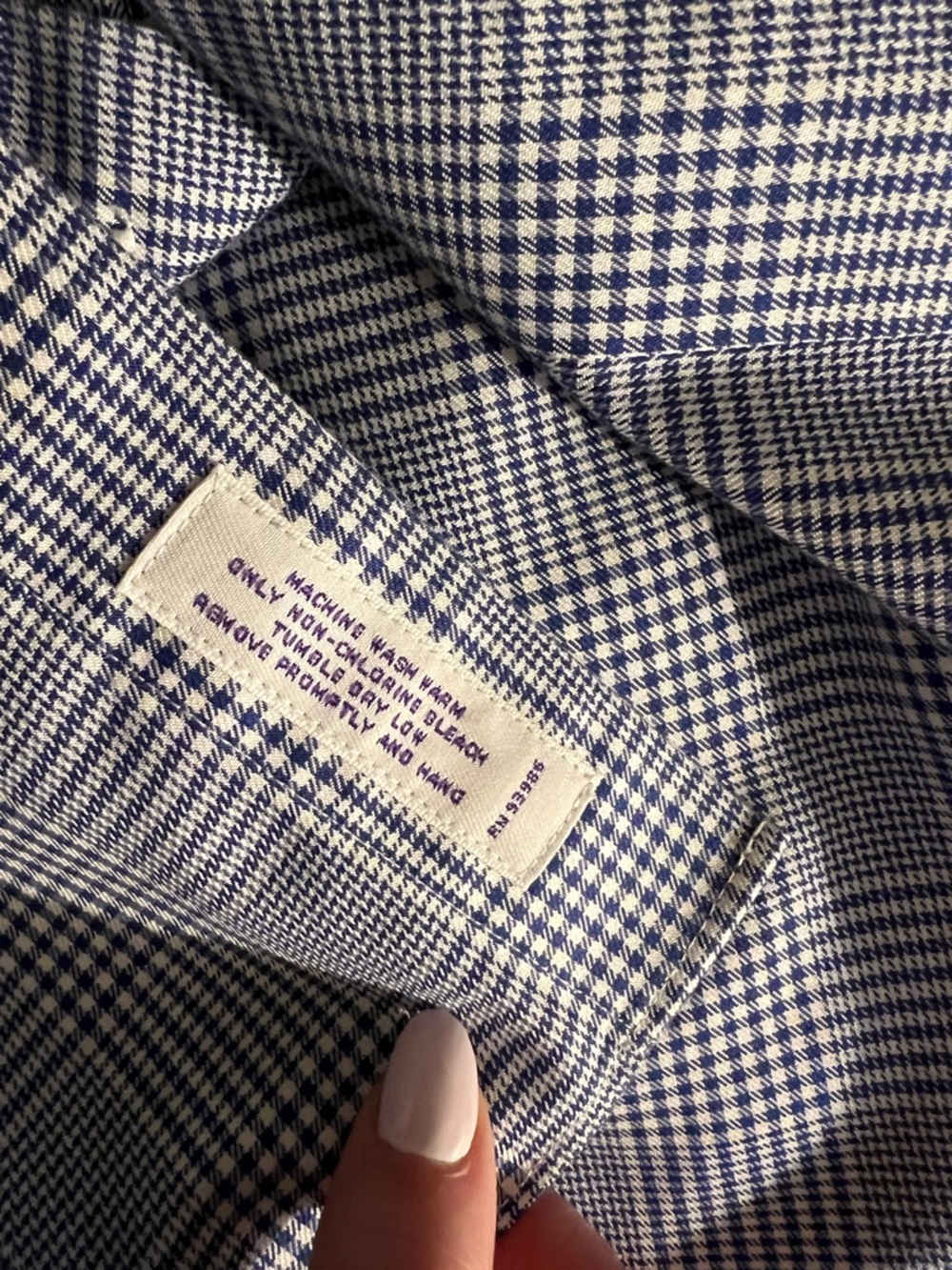 Brooks Brothers Luxury Men's Blue Glen Plaid Dress Shirt Size 16-4/5 Slim Fit - Picture 4 of 7